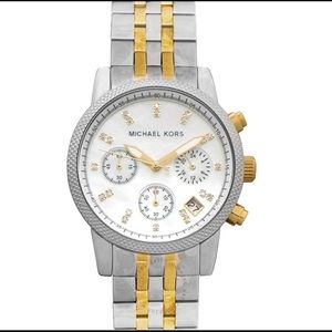 Michael Kors Womens Two-tone Bracelet Watch 36 mm